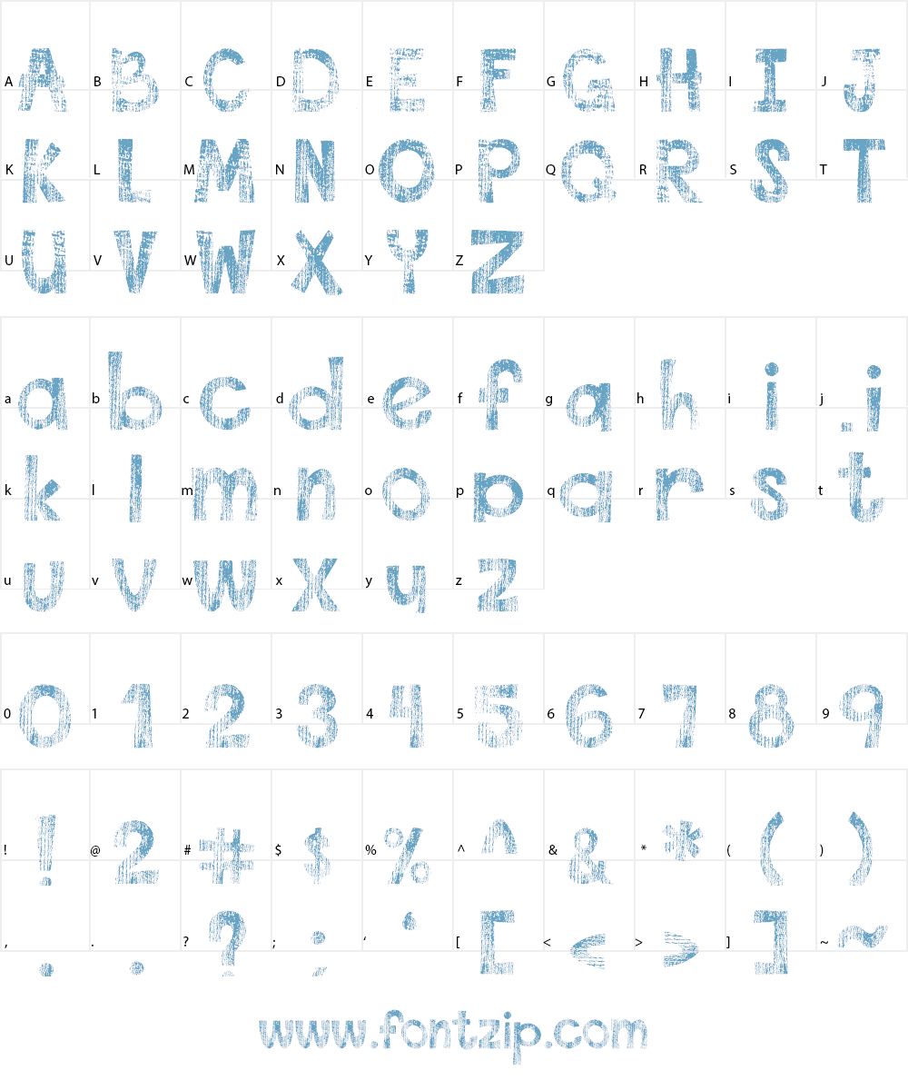 DJB This Font is Worn Font Character